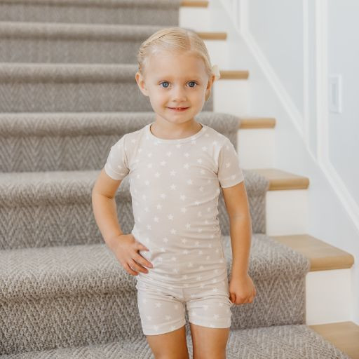 Copper Pearl Printed 2-Piece Short Sleeve Pajamas - Twinkle, 12 Months.