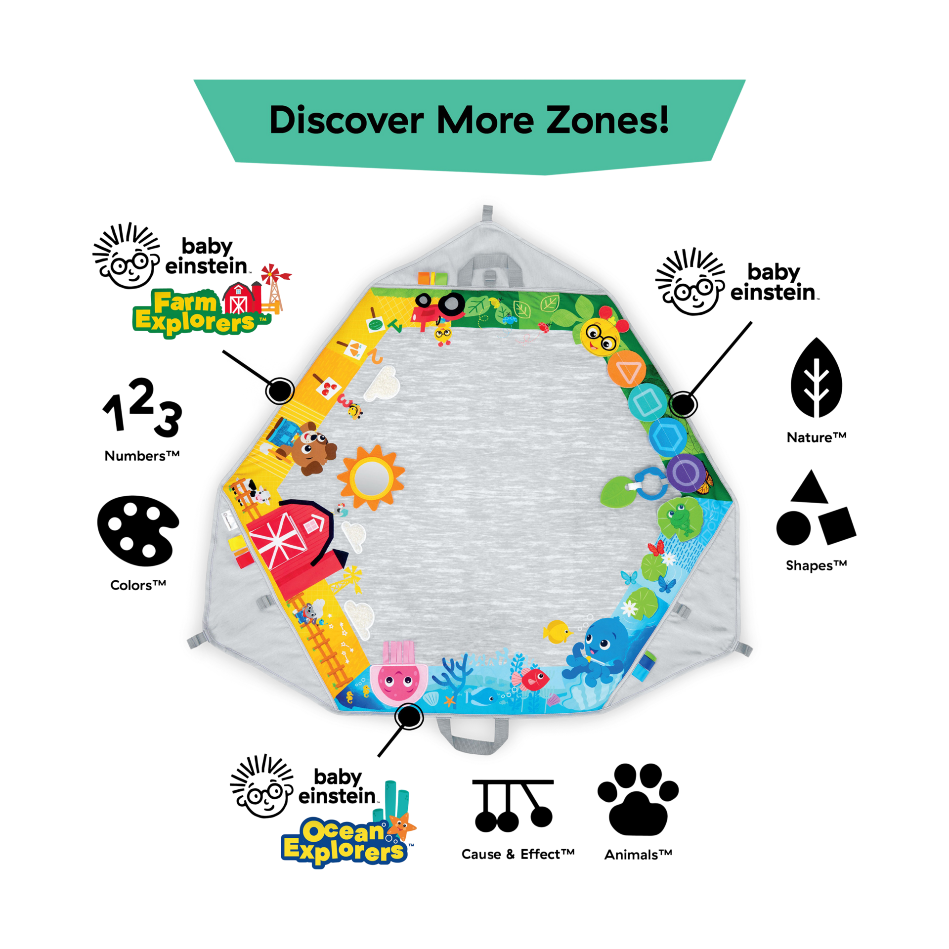 Baby Einstein Discover More 4-in-1 Developmental Play Gym & Activity Mat.