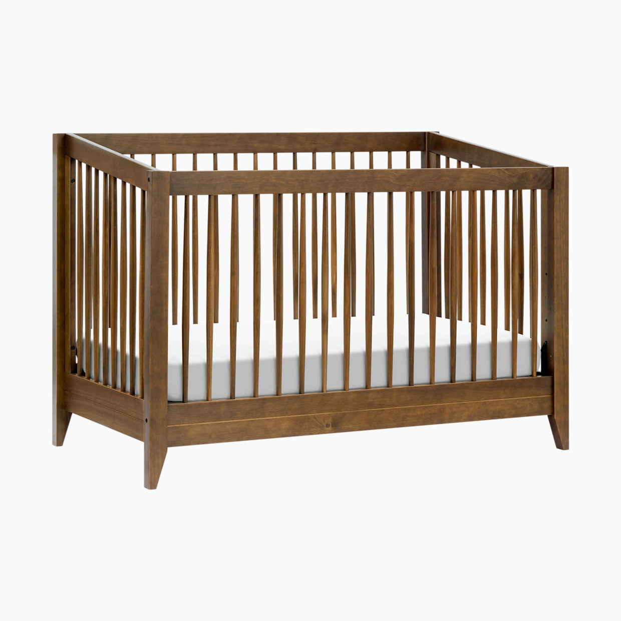 babyletto Sprout 4-in-1 Convertible Crib with Toddler Bed Conversion Kit - Natural Walnut.
