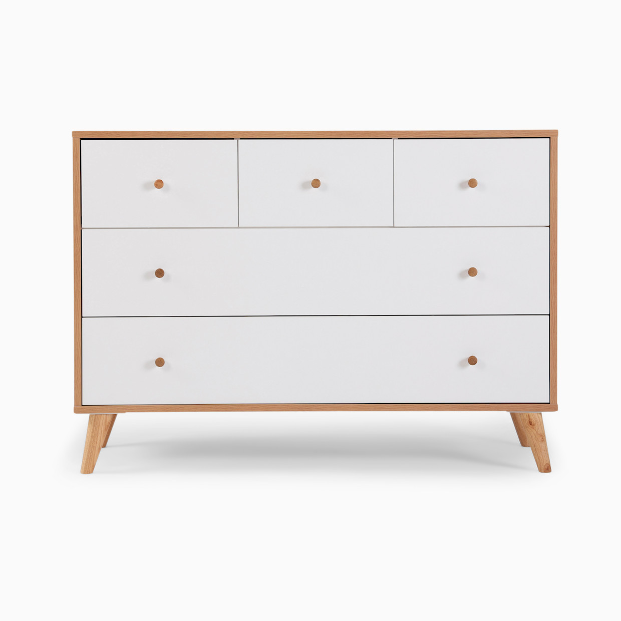 dadada Austin 5-Drawer Dresser - White/Red Oak.