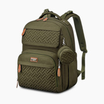 BabbleRoo Diaper Bag Backpack, Travel Backpack with Changing Pad, Pacifier Case & Stroller Straps, Multifunction, Waterproof, Unisex – Army Green