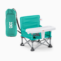 Bright Starts Pop 'N Sit Portable Booster, Indoor/Outdoor Use, Floor Seat with Feeding Tray, Teal, 6 Mos - 3 Yrs