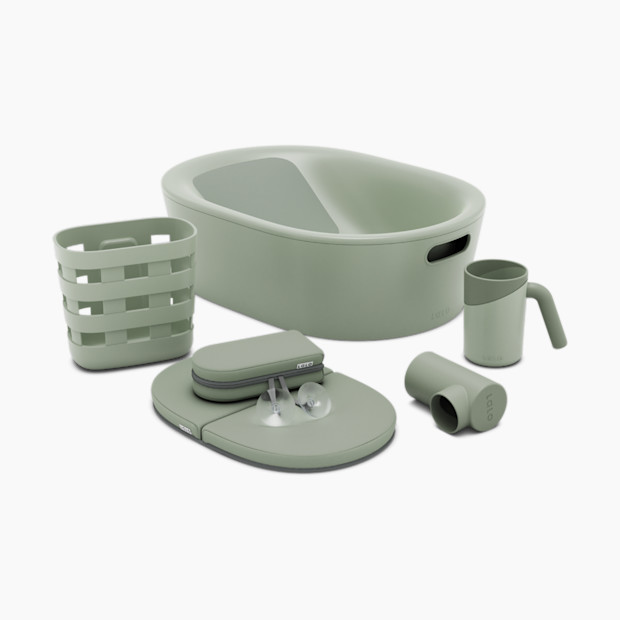 Lalo Bathtime Full Kit - Tub & Accessories - Sage.