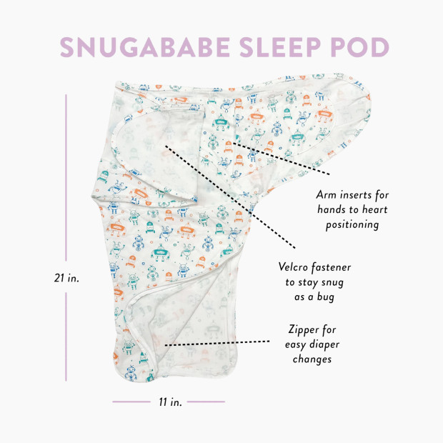 Norani Organic Snugababe Sleep Pod - Robots, OS | Babylist Shop