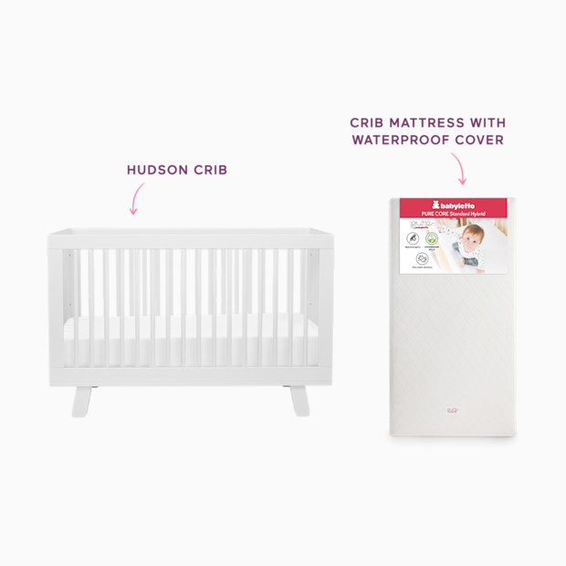 babyletto Hudson Crib & Pure Core Mattress Bundle.