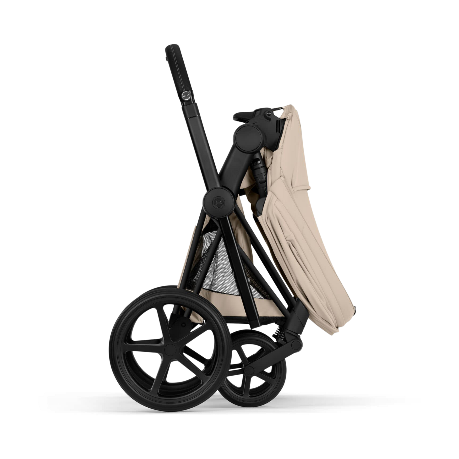 Cybex PRIAM Stroller - Matte Black Frame/Cozy Beige Lux Seat.