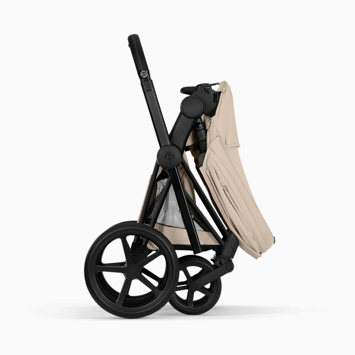 Cybex PRIAM Stroller - Matte Black Frame/Cozy Beige Lux Seat.
