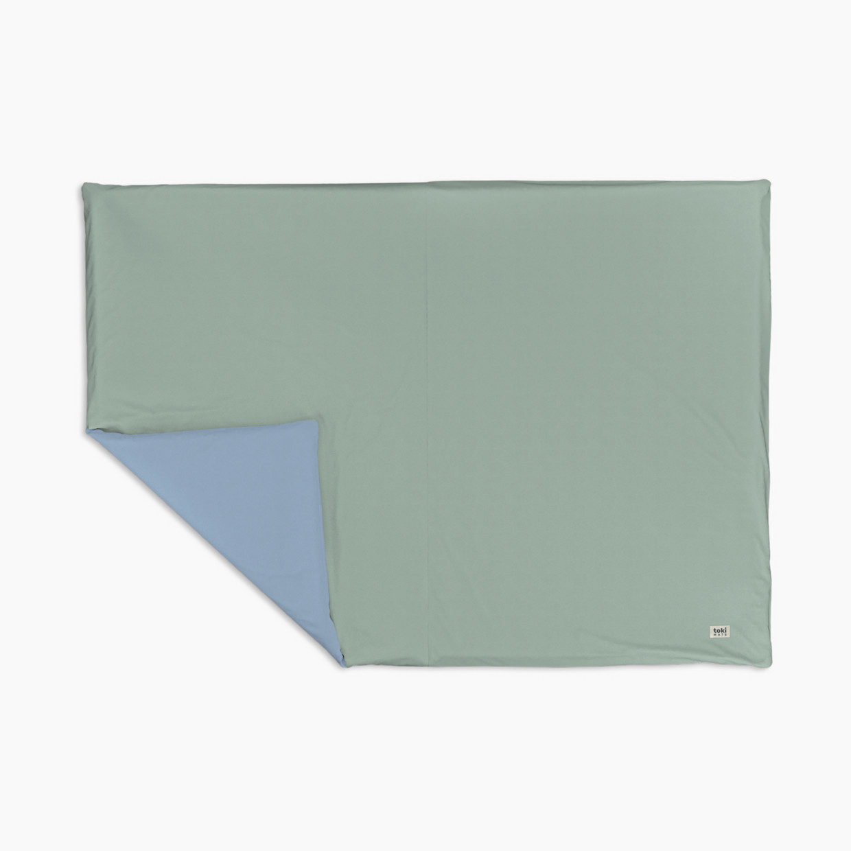 Toki Kids Epic Organic Cotton Play Mat - Sage Green/Ocean Blue.