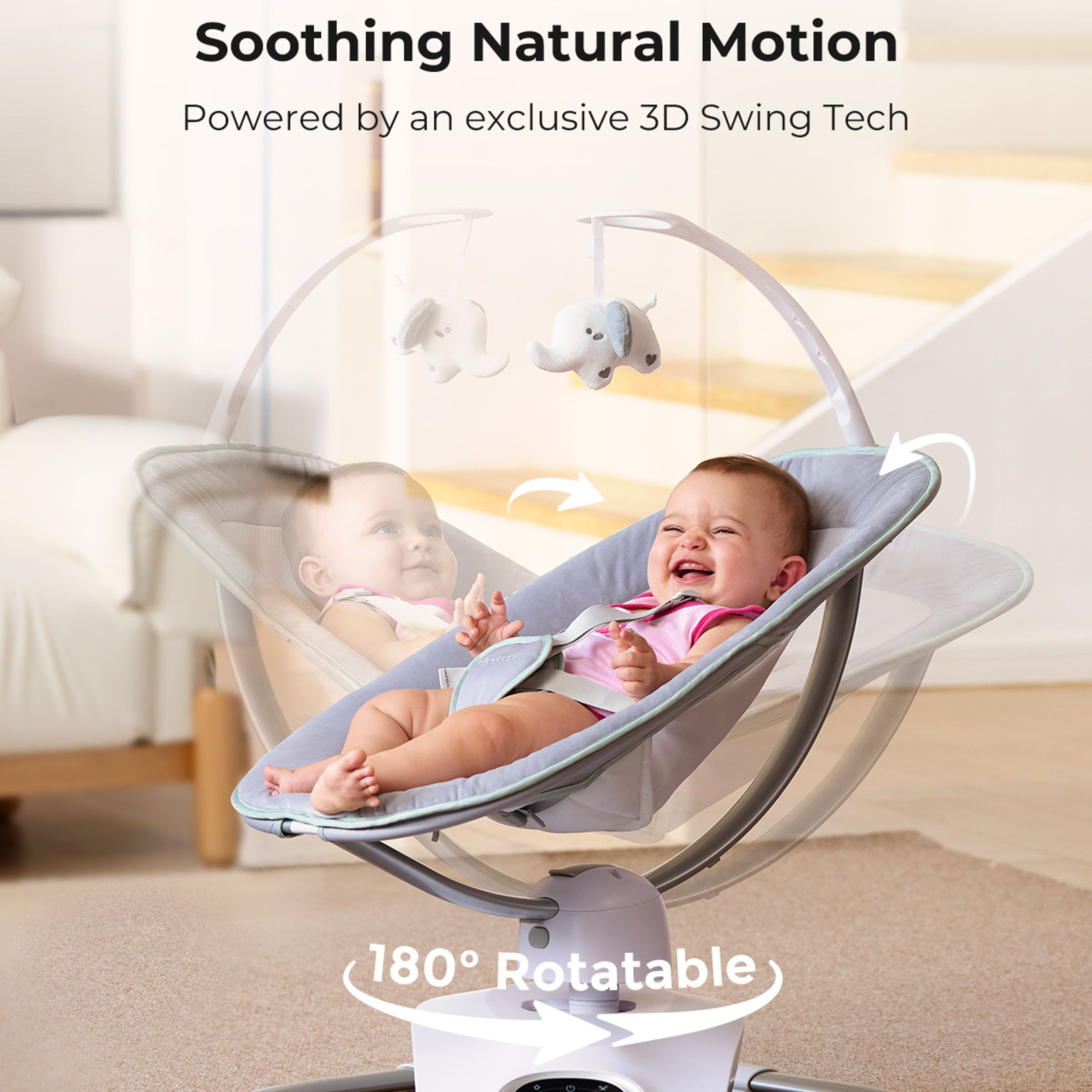 Momcozy CocoSway 3D-Motion Electric Swing - Gray.