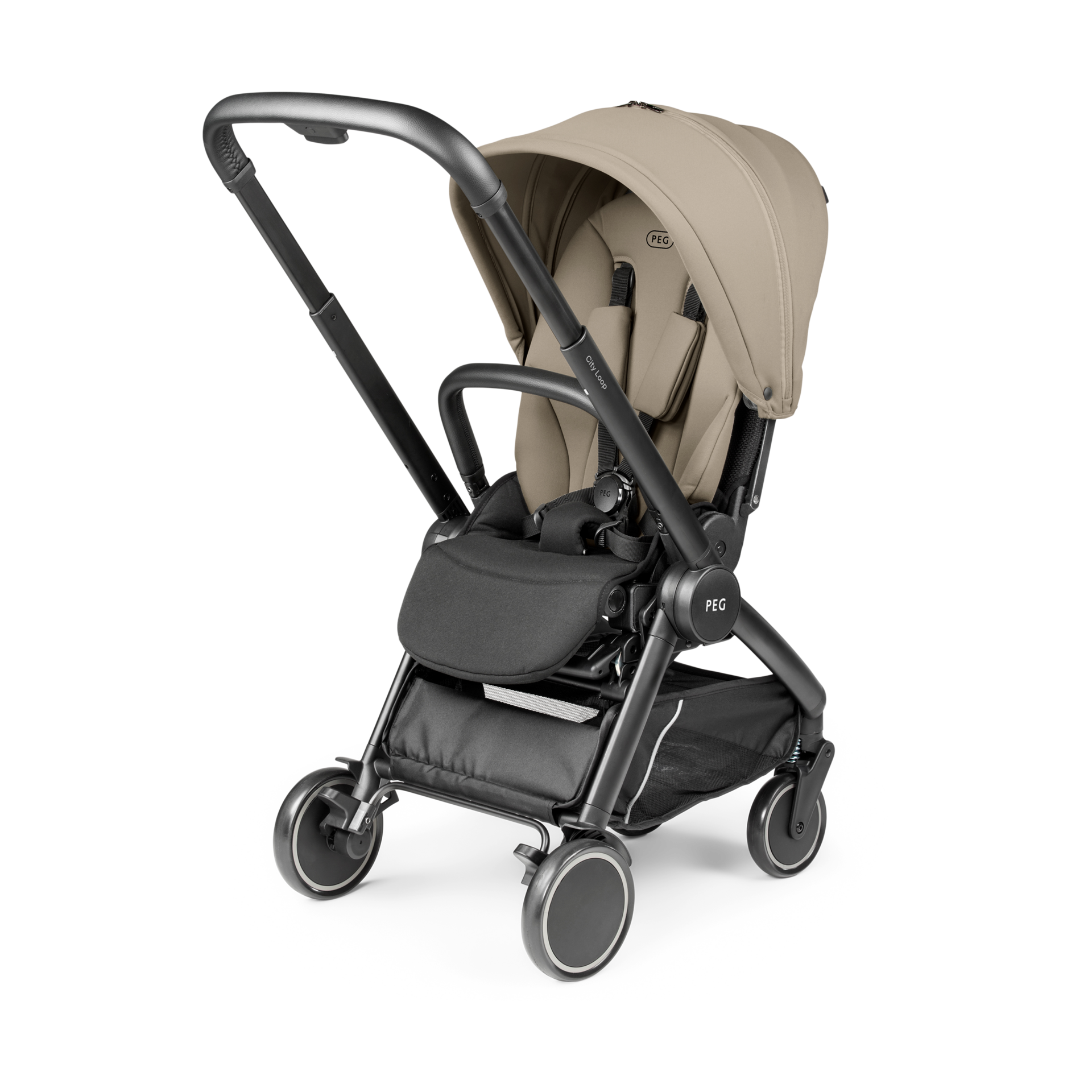 Peg Perego PEG City Loop Full-Size Reversible Stroller Seat - Vanilla Blend.