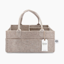 Parker Baby Co. Diaper Caddy - Nursery Storage Bin and Car Organizer for Diapers and Baby Wipes - Oatmeal, Large