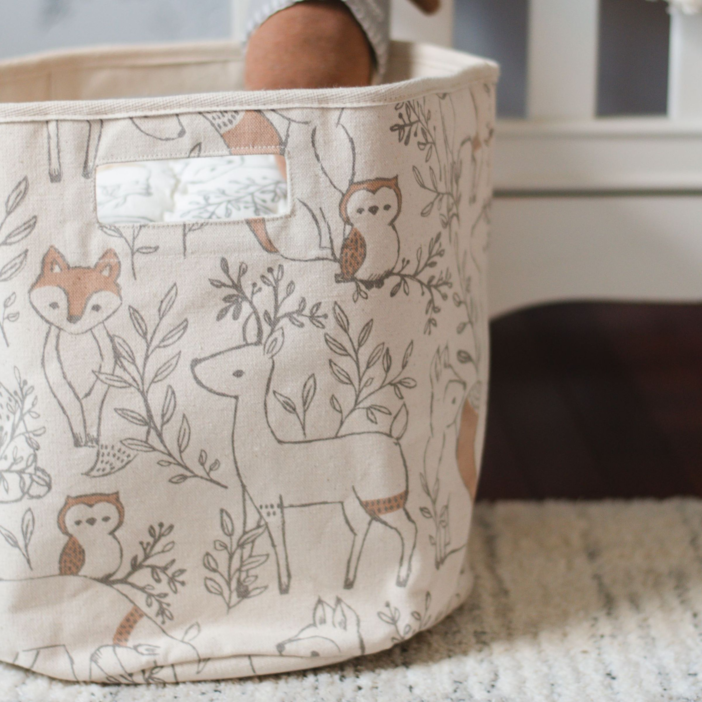 Crane Baby Cotton Canvas Storage Bin.