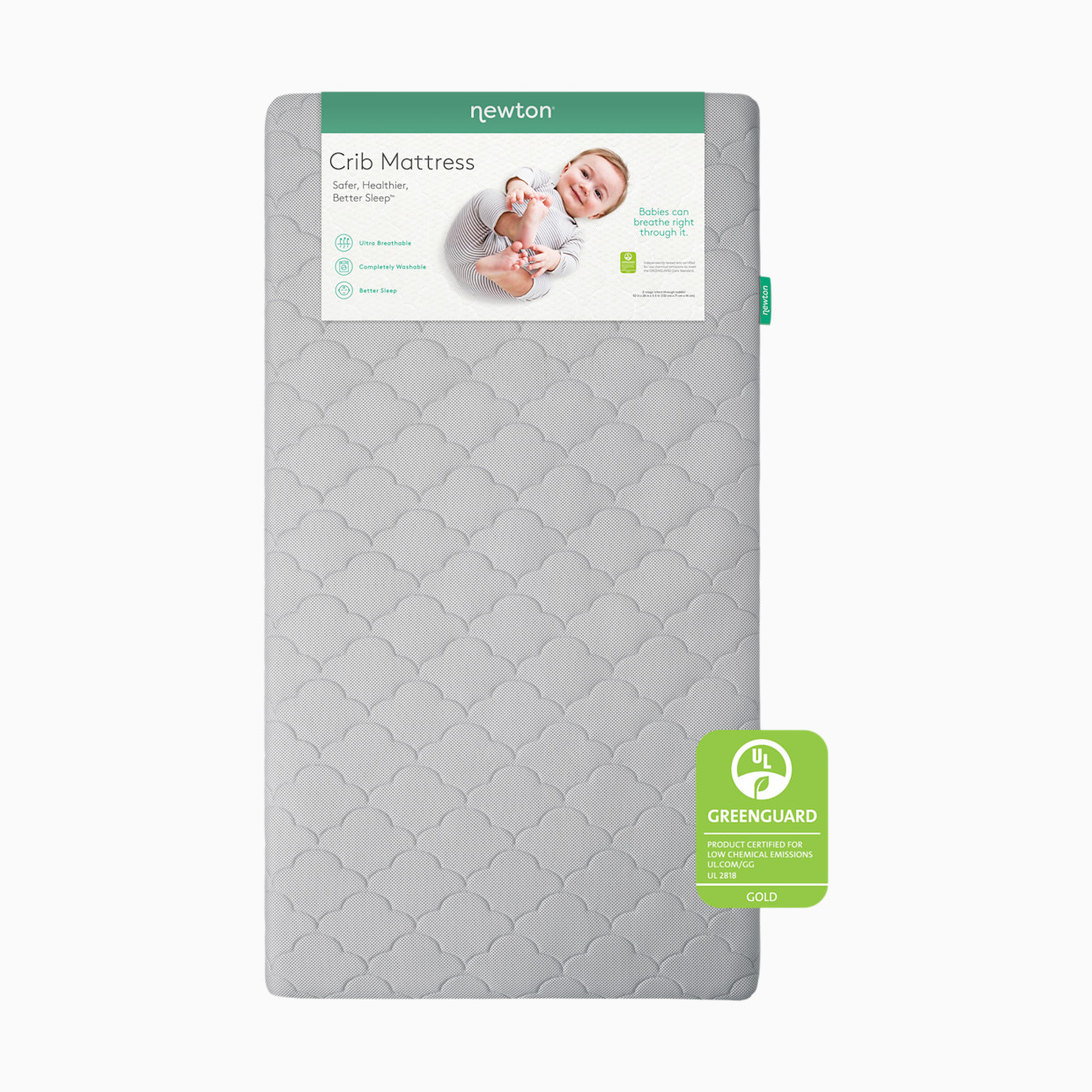 Newton Baby Breathable 2-Stage Crib Mattress - Grey.