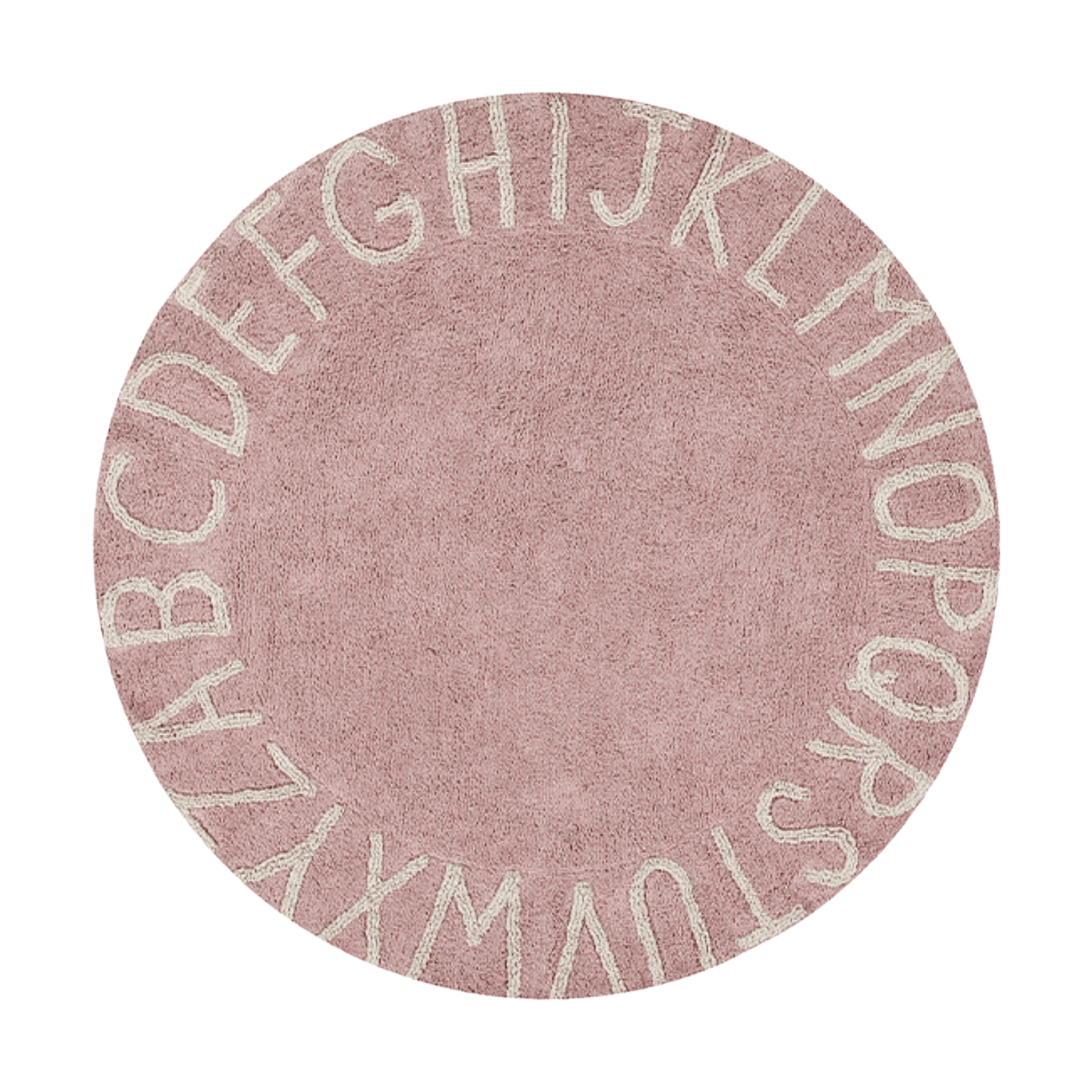 Lorena Canals Round ABC Washable Rug - Vintage Blush Natural, 5' Round.