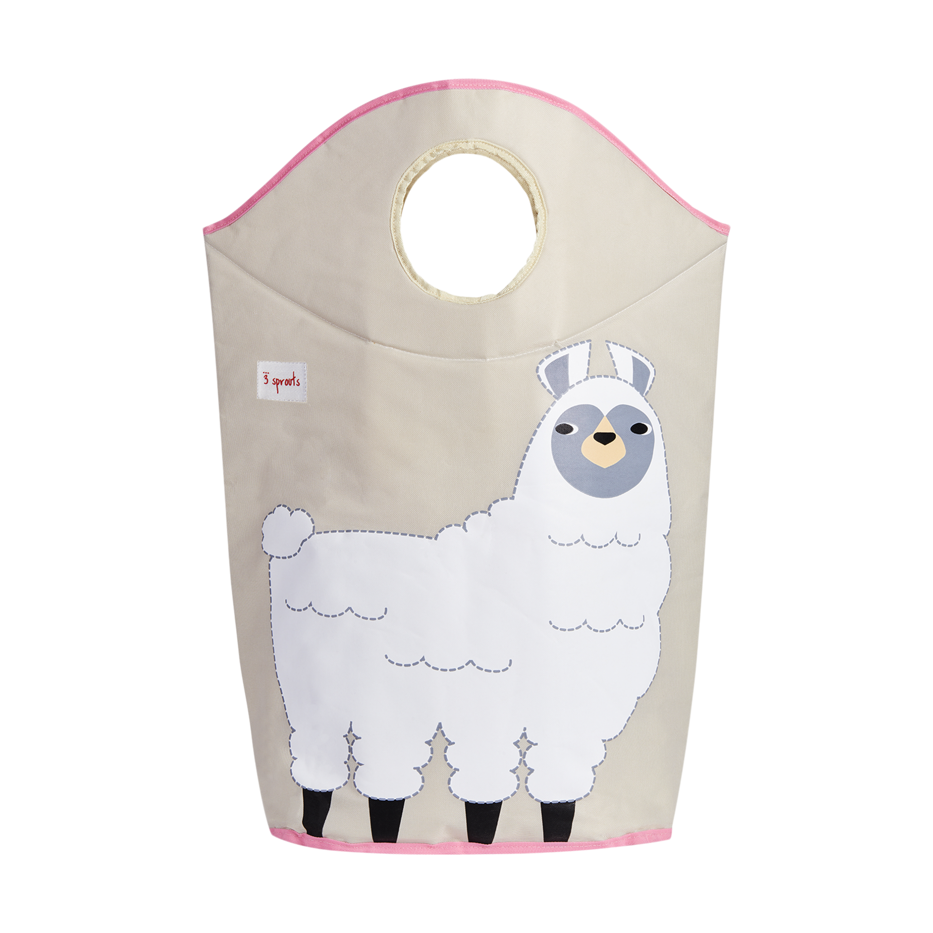 3 Sprouts Baby Laundry Basket for Nursery - Hamper with Handles/Lid, Large Storage Basket, Toy Bin, Room Decor - Kids Hamper, Baby Clothes Storage Organizer, Llama