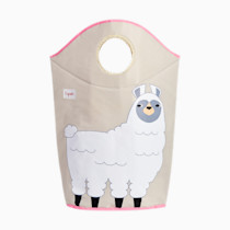 3 Sprouts Baby Laundry Basket for Nursery - Hamper with Handles/Lid, Large Storage Basket, Toy Bin, Room Decor - Kids Hamper, Baby Clothes Storage Organizer, Llama