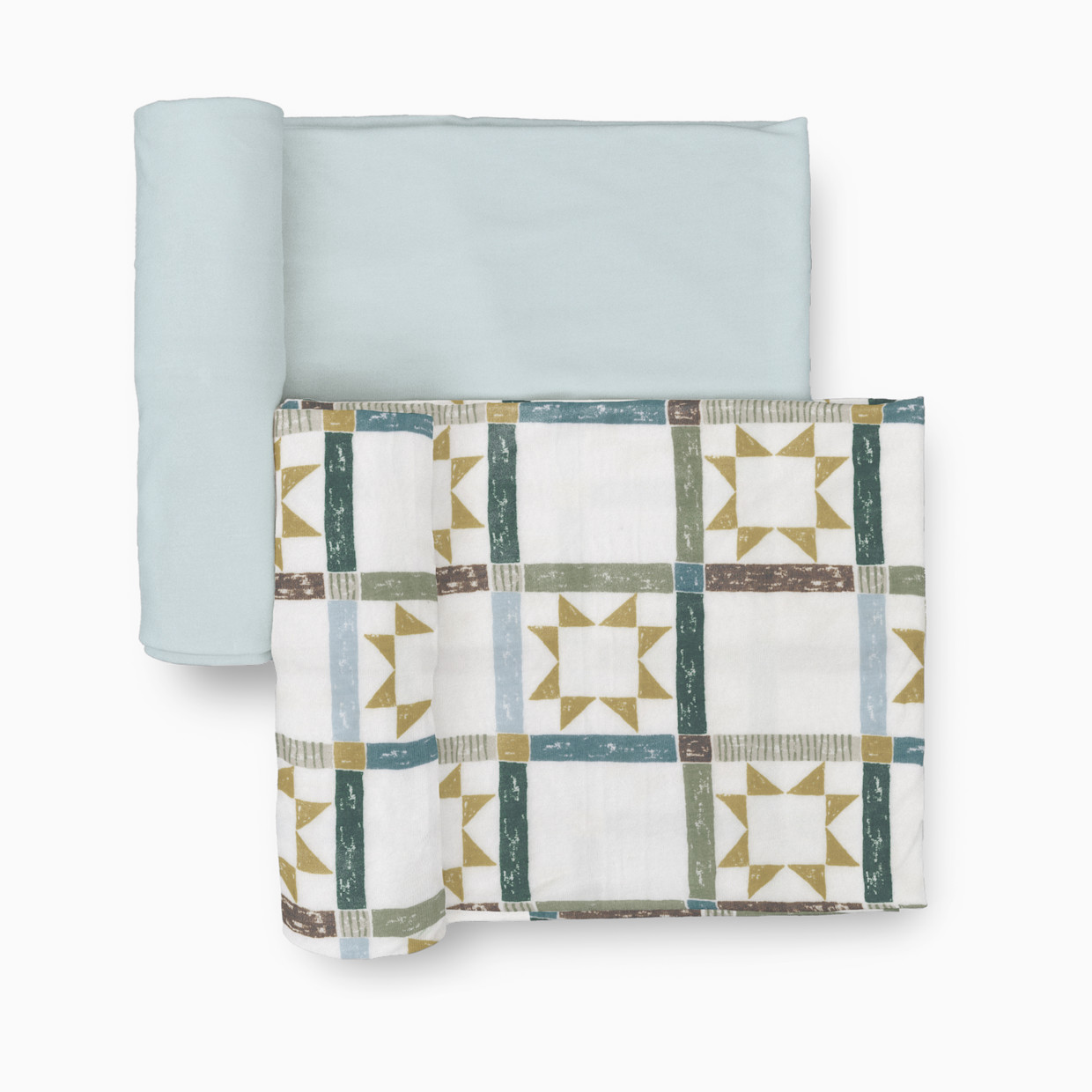 Little Unicorn Stretch Knit Swaddle 2 Pack - Barn Star.