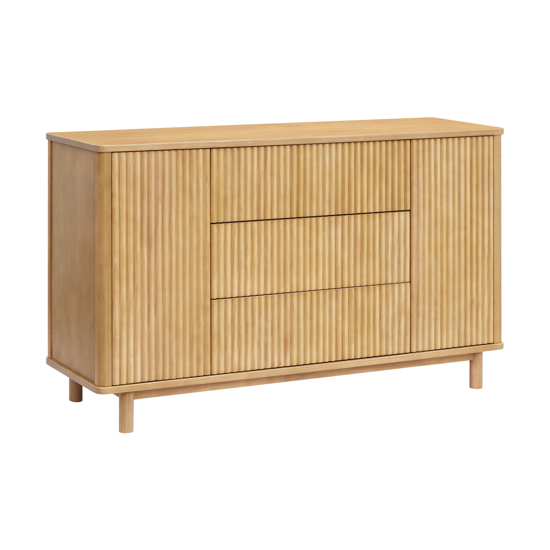babyletto Pogo Tambour Assembled Dresser - Honey.