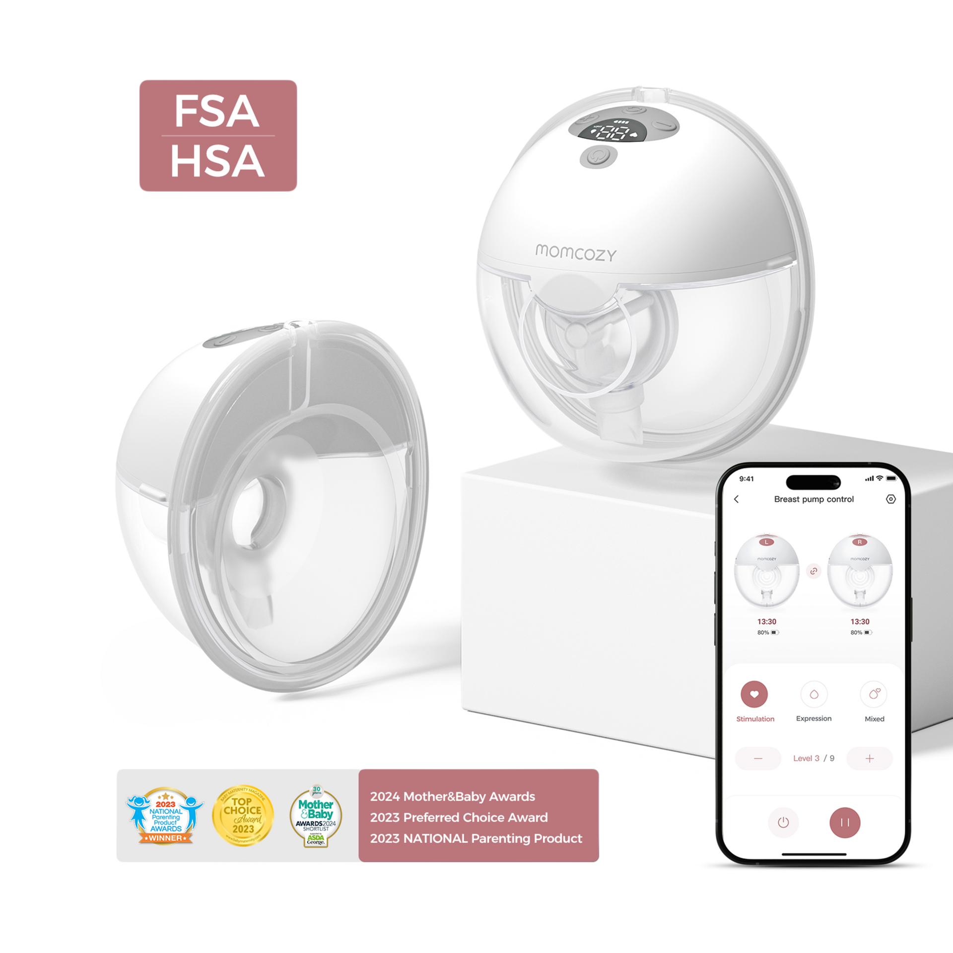Momcozy M5 Smart Wearable Breast Pump.