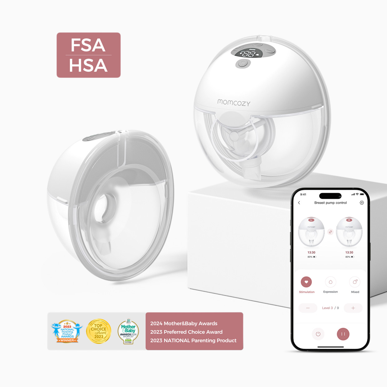 Momcozy M5 Smart Wearable Breast Pump.