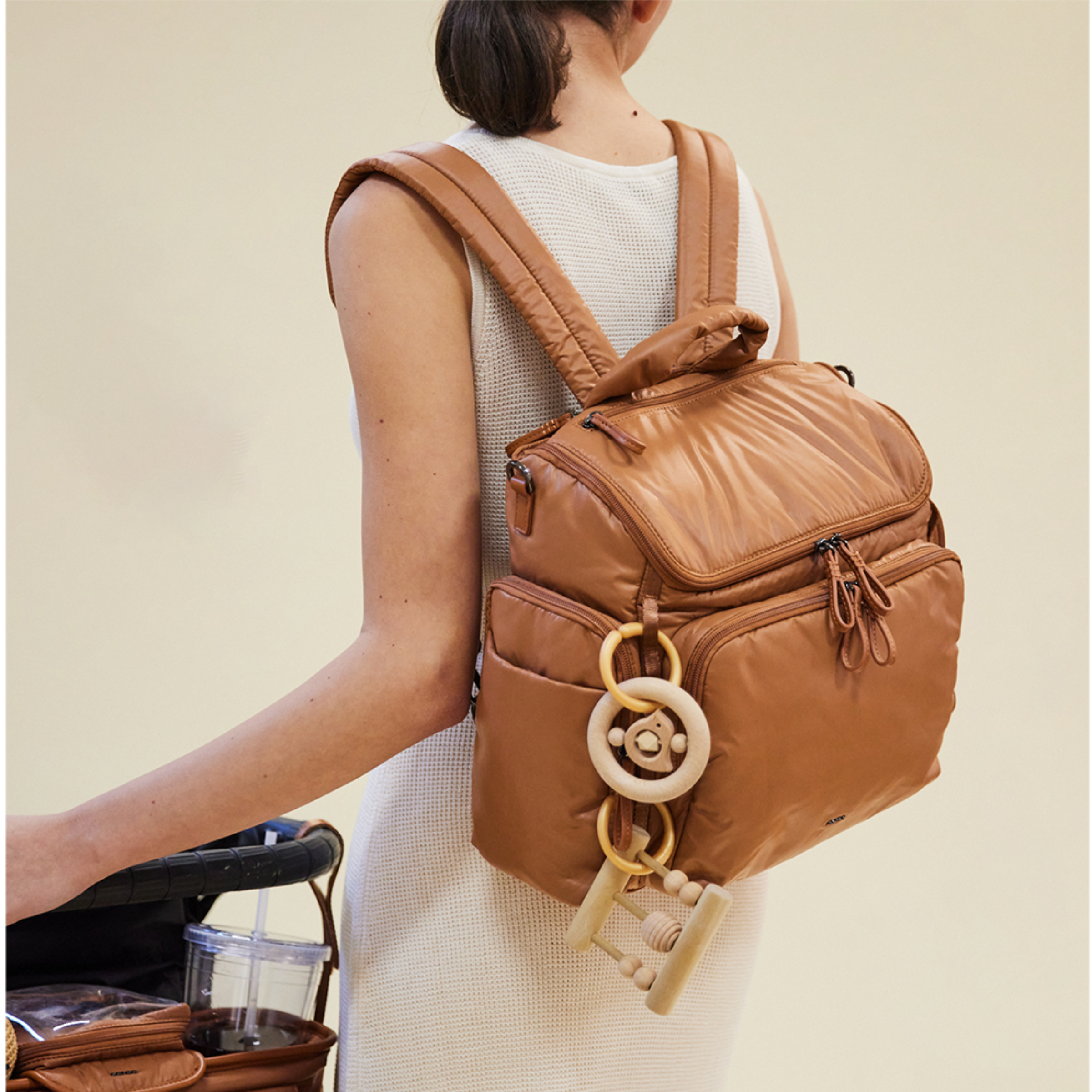 Caraa Baby Bag Nylon - Clay, Medium.