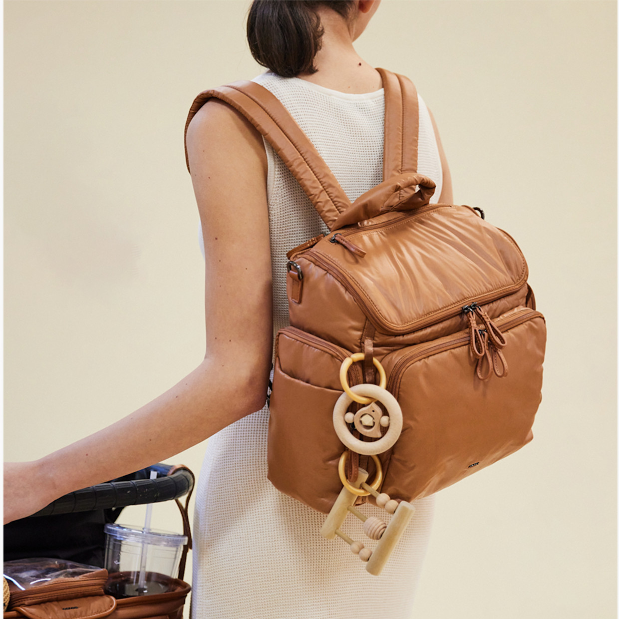 Caraa Baby Bag Nylon - Clay, Medium.