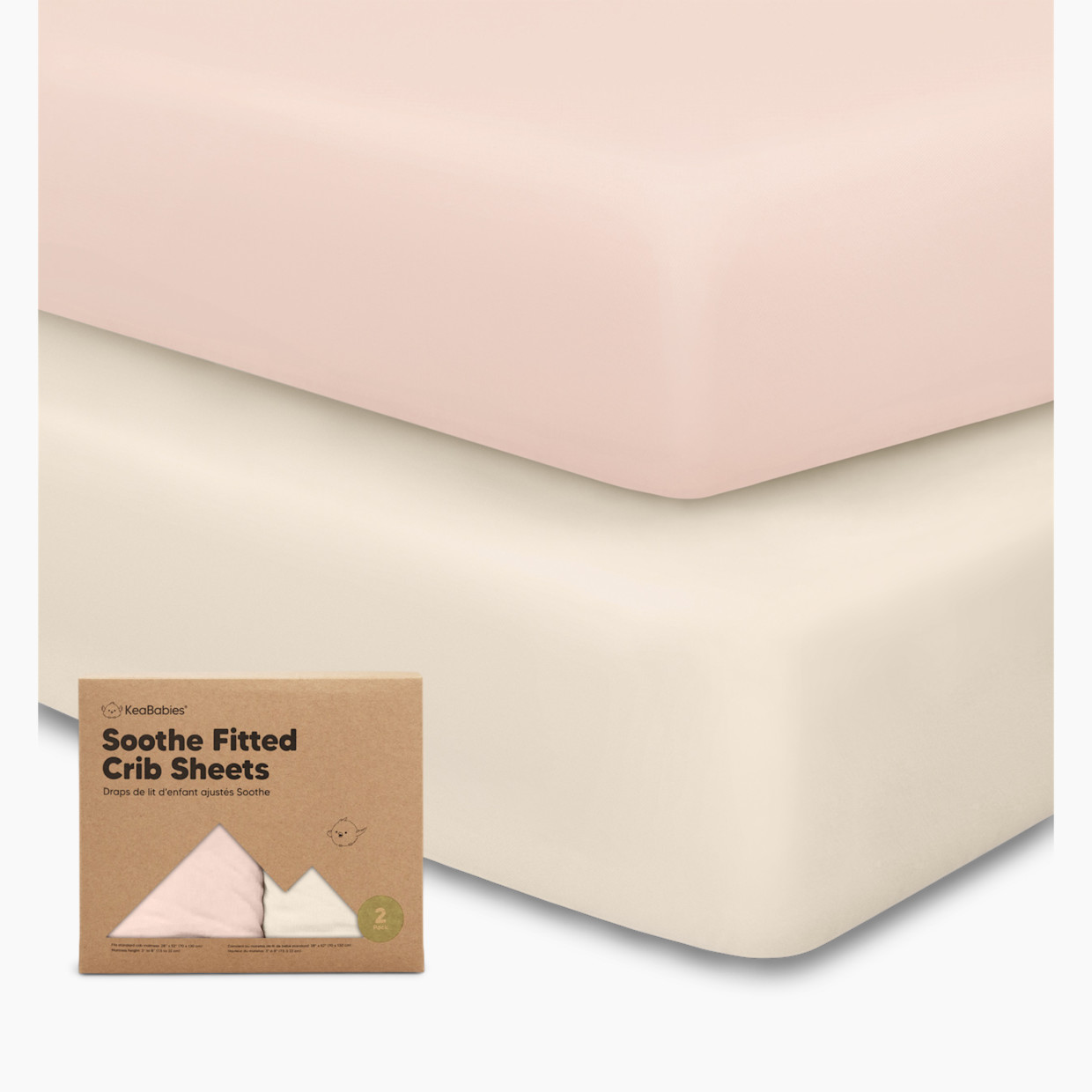 KeaBabies Soothe Fitted Crib Sheets - Cameo, 2.