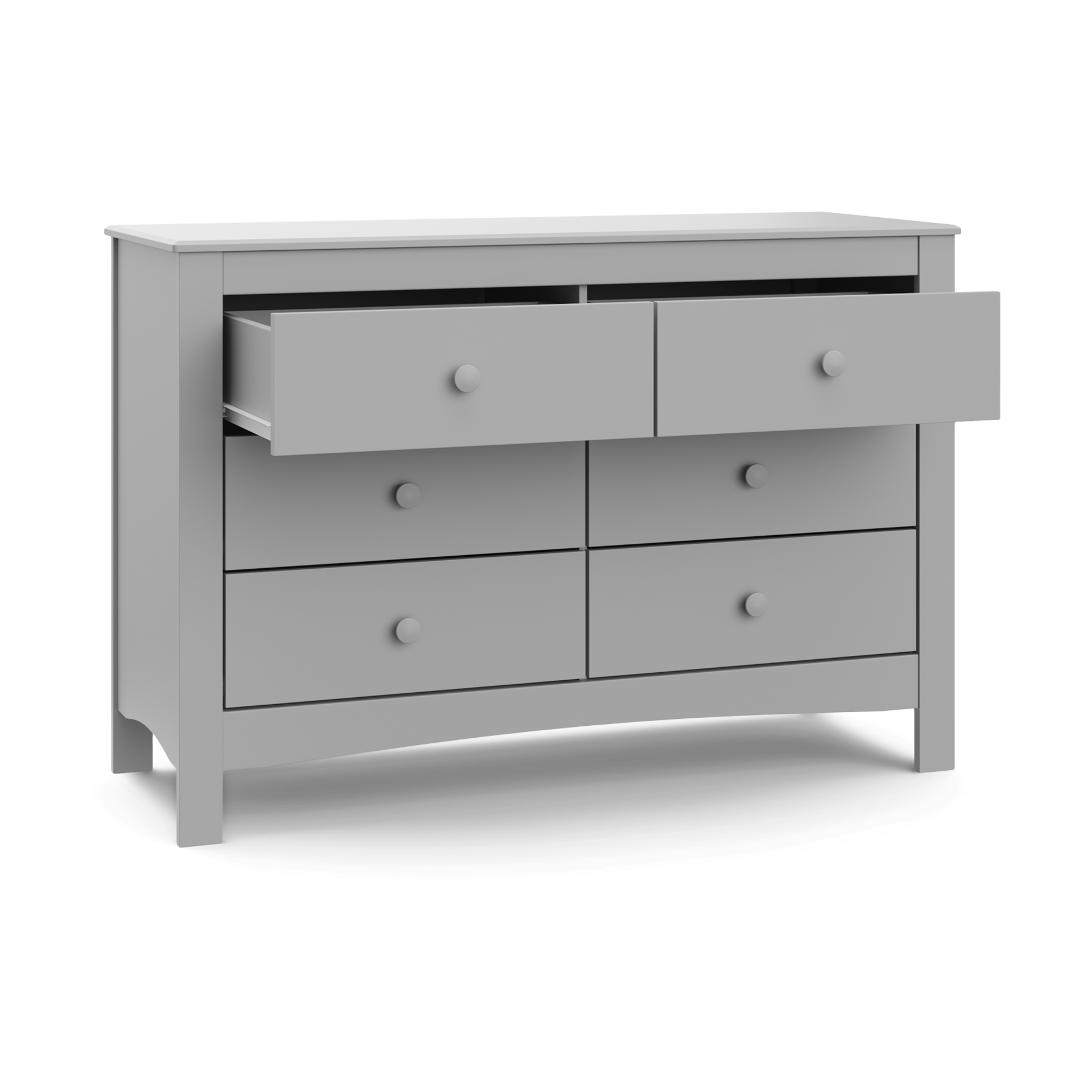 Graco Noah 6 Drawer Double Dresser - Pebble Gray.