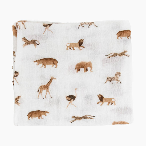 Little Unicorn Organic Cotton Muslin Swaddle Blanket - Animal Crackers, Large.