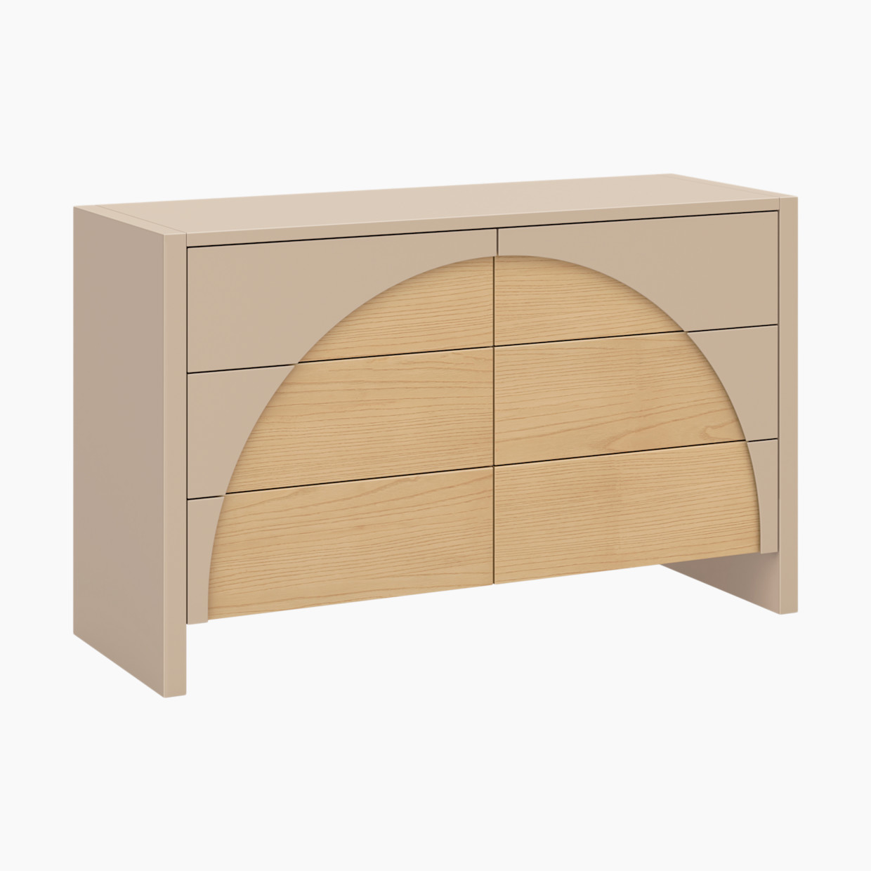 babyletto Moab 6-Drawer Assembled Dresser - Taupe/Ash.