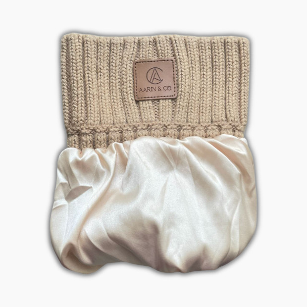 Aarin & Co. Satin Lined Ribbed Knit Beanies - Cashew, 0-6 M.