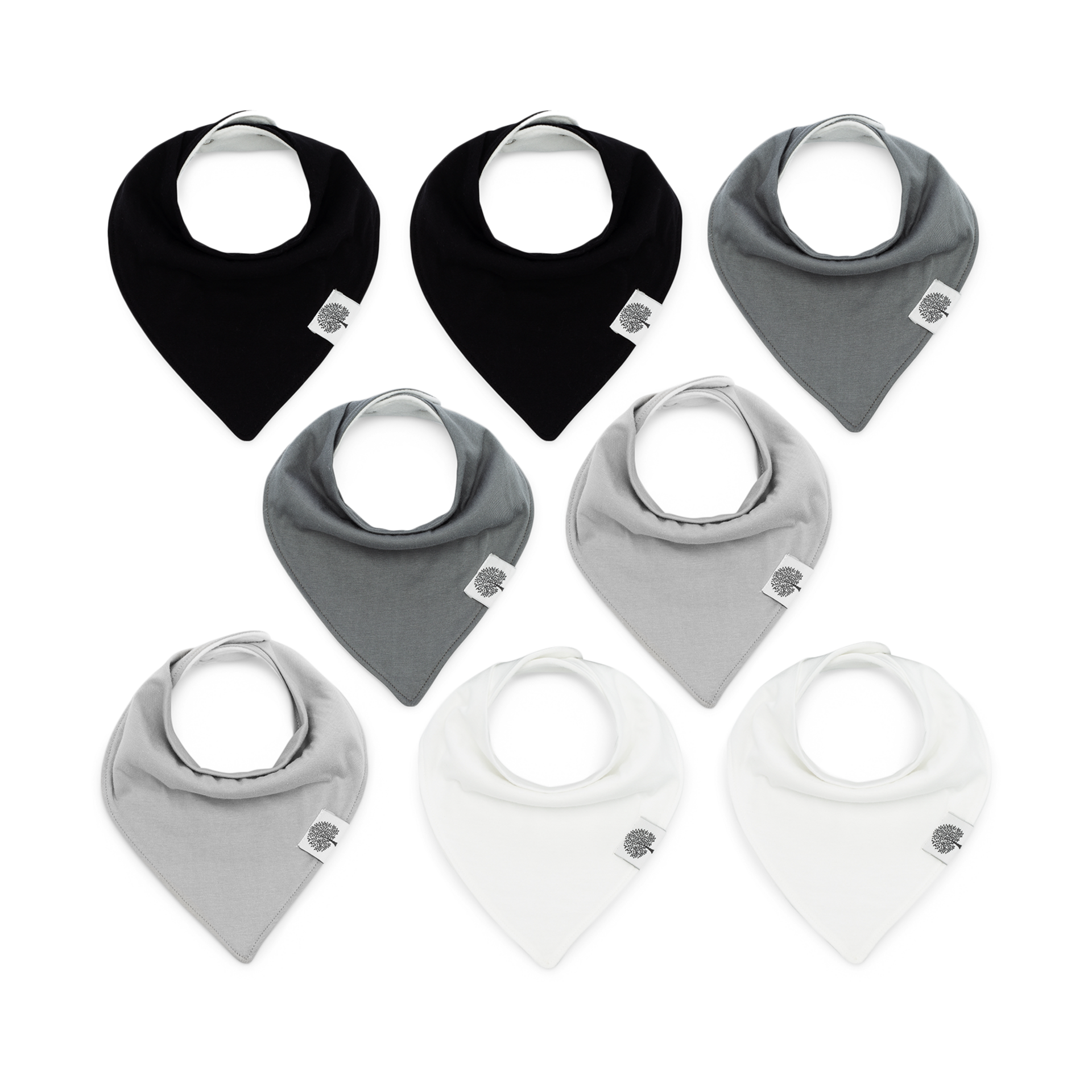 Parker Baby Co. Bandana Bib Set (8-Pack) - Basics Set.