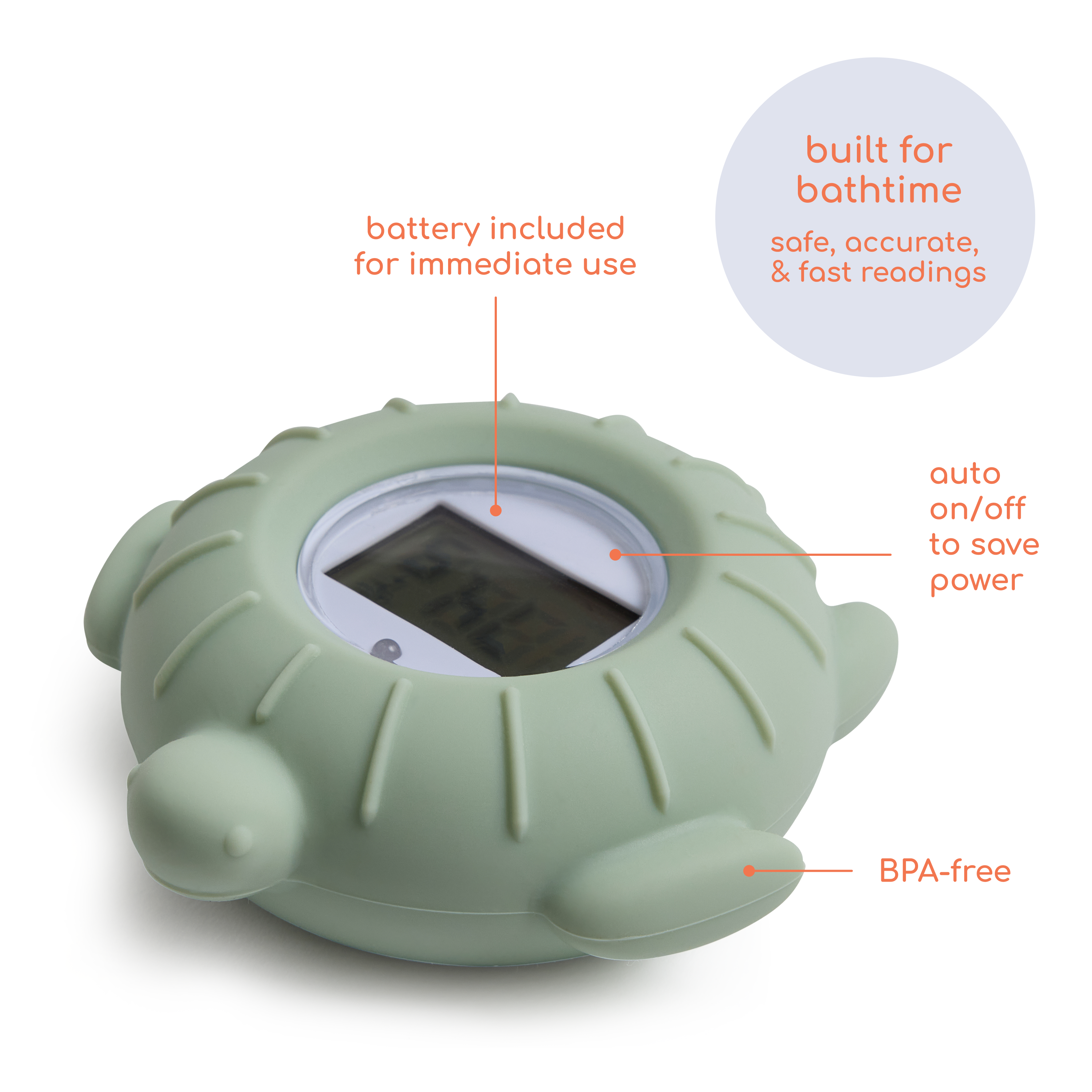 Milou Bath Thermometer (Turtle) - Mint.