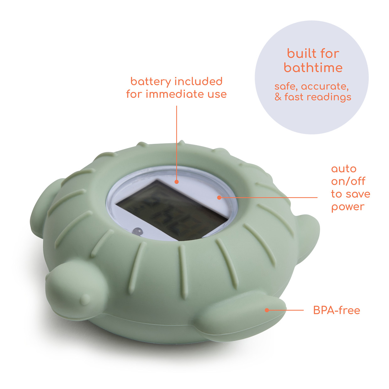 Milou Bath Thermometer (Turtle) - Mint.