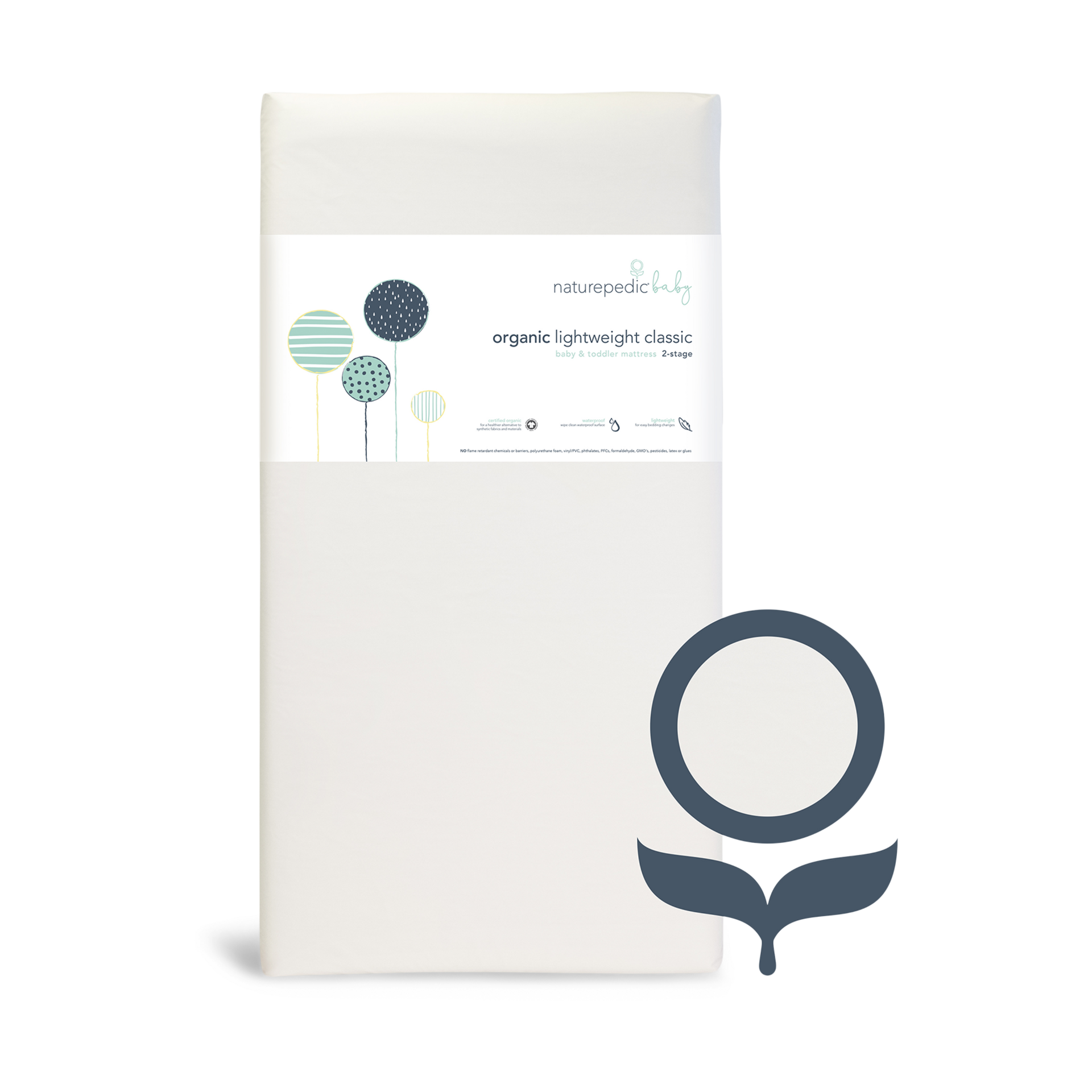 Naturepedic Organic Classic Lightweight 2-Stage Baby Crib & Toddler Mattress.