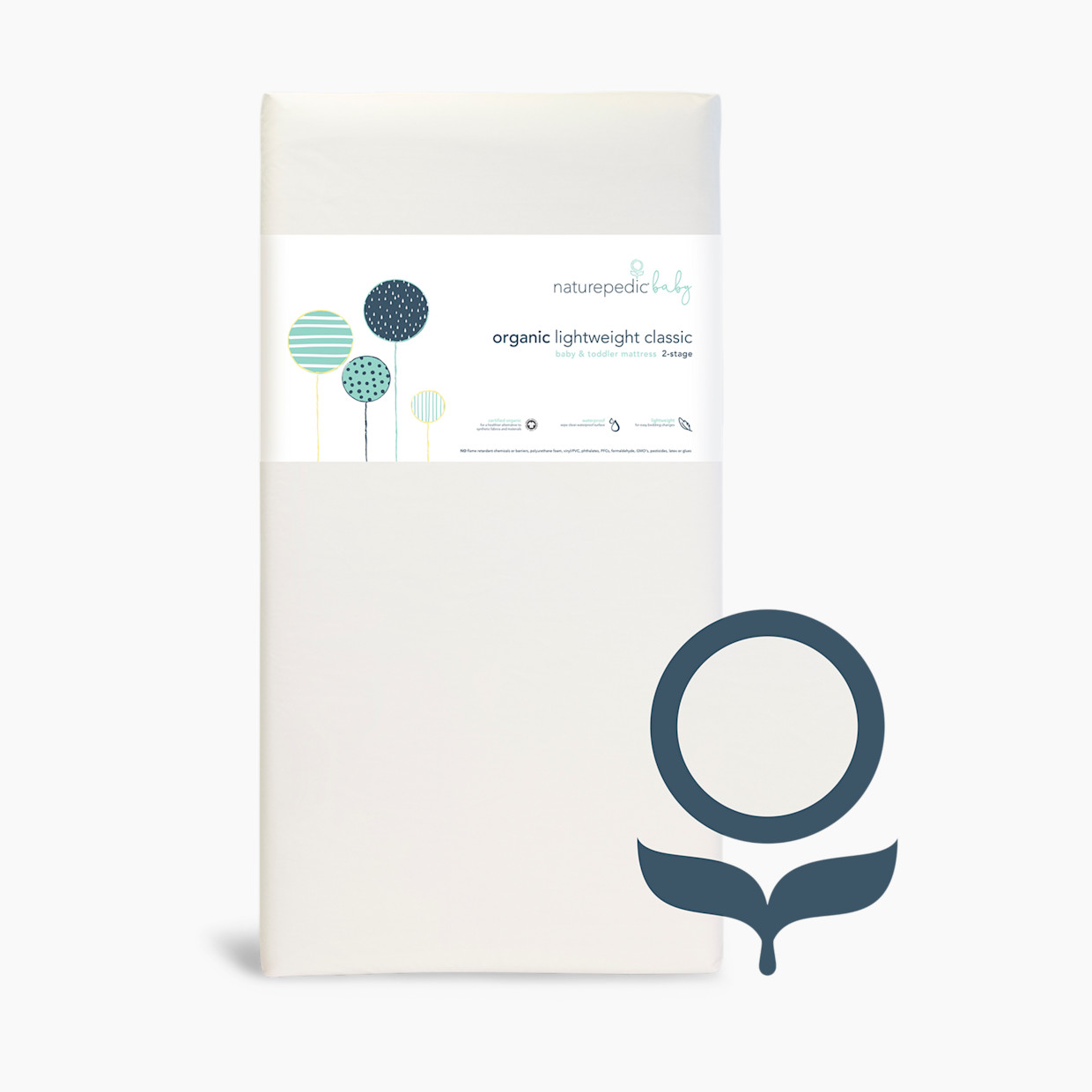 Naturepedic Organic Classic Lightweight 2-Stage Baby Crib & Toddler Mattress.