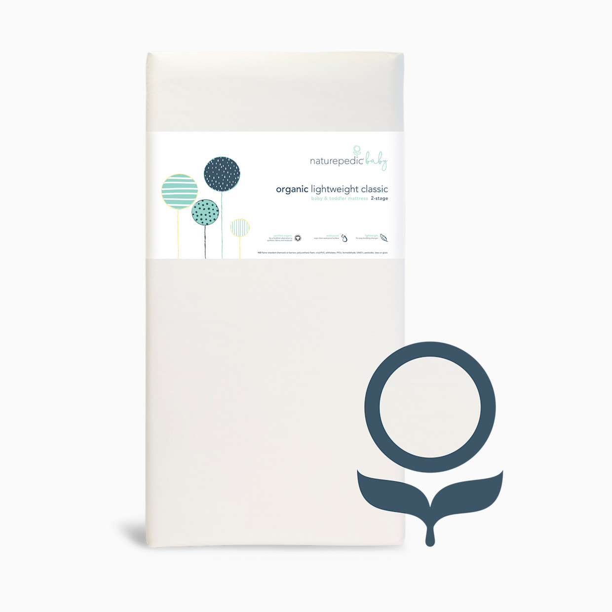 Naturepedic Organic Classic Lightweight 2-Stage Baby Crib & Toddler Mattress.