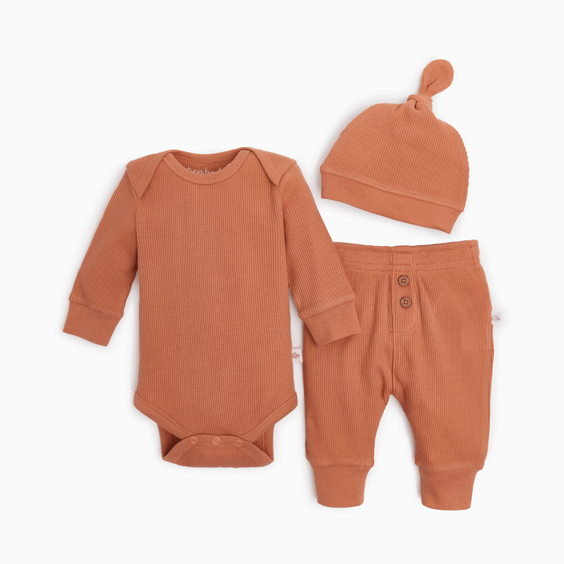 Tiny Kind Organic Cotton Waffle 3-Piece Gift Set - Ocean, Newborn