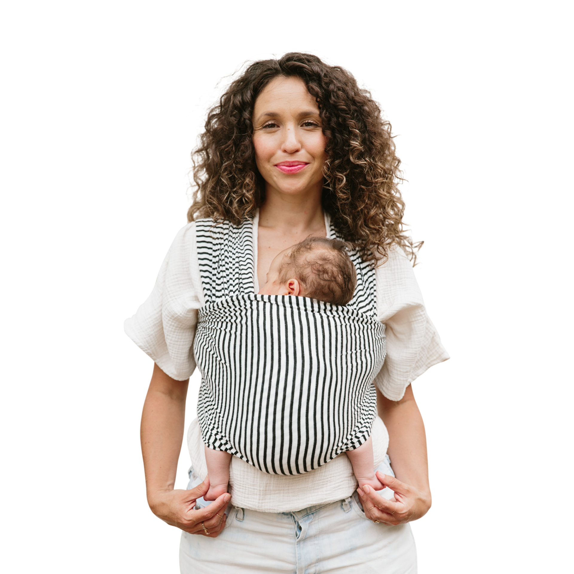 Original Stretchy Infant Sling Black Grey Perfect for Newborn Babies and Children up to 35 lbs BUDOUMAMA Wrap Baby Carrier 