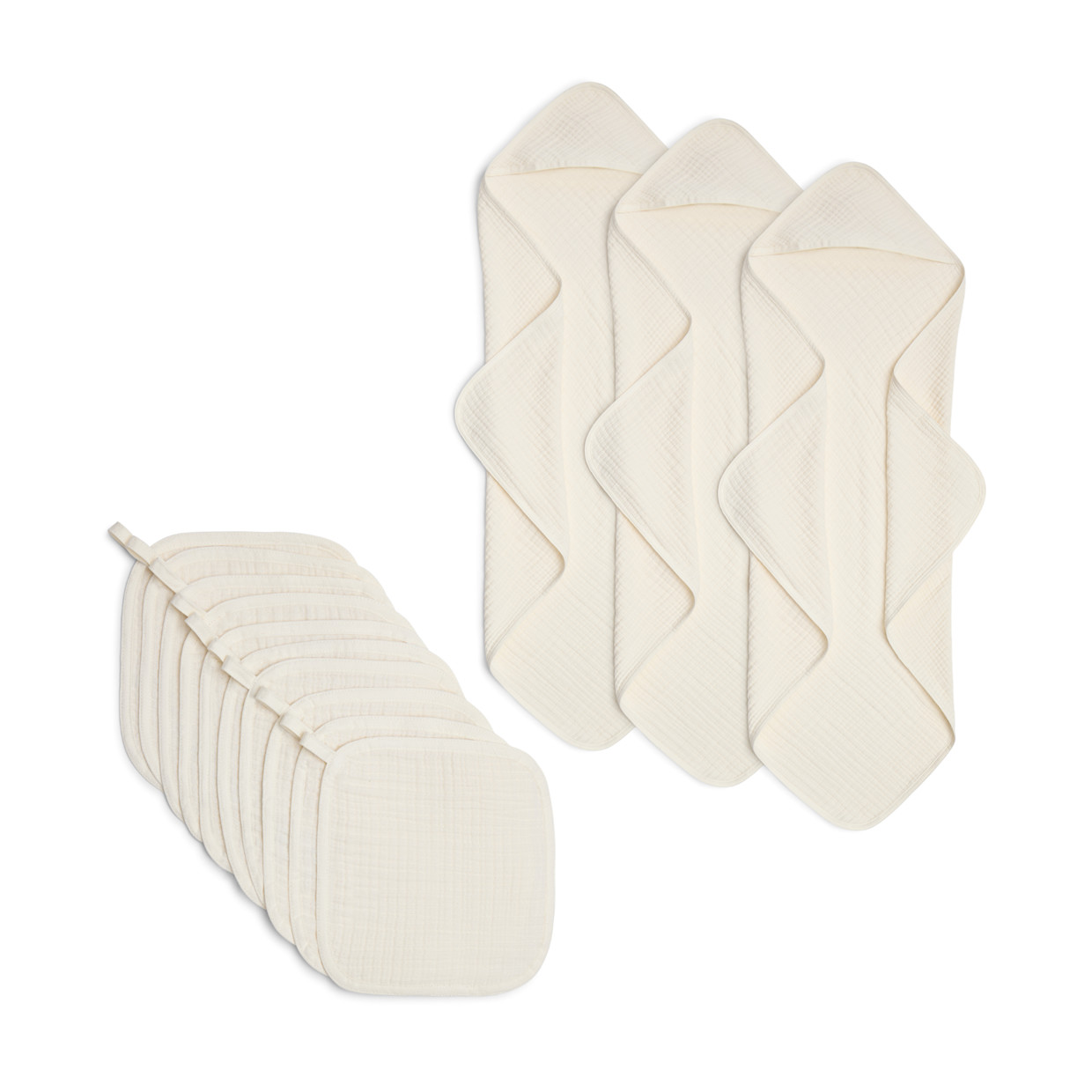 Small Story Organic Cotton Muslin Bath Set - White.