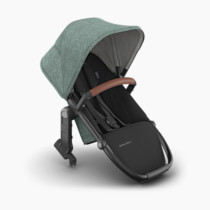 UPPAbaby RumbleSeat V3 Second Lower Seat - Compatible with Vista V2 and Vista V3 - All-Weather Seat + Magnetic Buckle – Adapters Included - Gwen (Green Mélange/Carbon Frame/Saddle Leather)