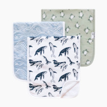 Copper Pearl Premium Baby Burp Cloths - 3-Pack Large Cotton Burp Cloths, Extra Soft Spit Up Rags with 3 Absorbent Layers, Perfect for Baby Boy and Baby Girl Gifts (21" x 10" Size, Cove Set)