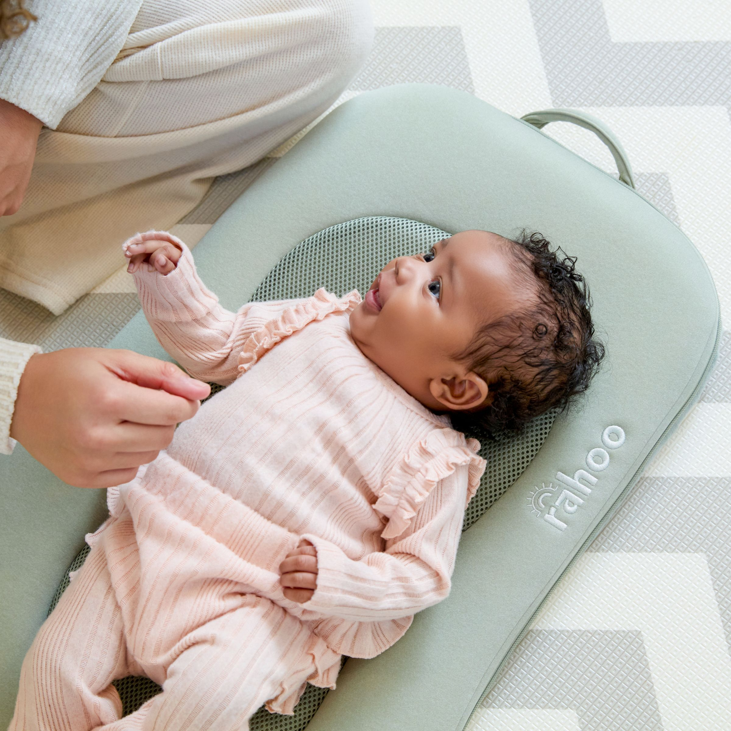 Rahoo Baby 3-in-1 Learn & Lounge Newborn Lounger - Quiet Sage.
