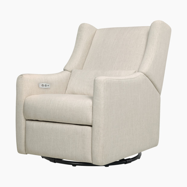 babyletto Kiwi Electronic Recliner and Swivel Glider - White Linen.