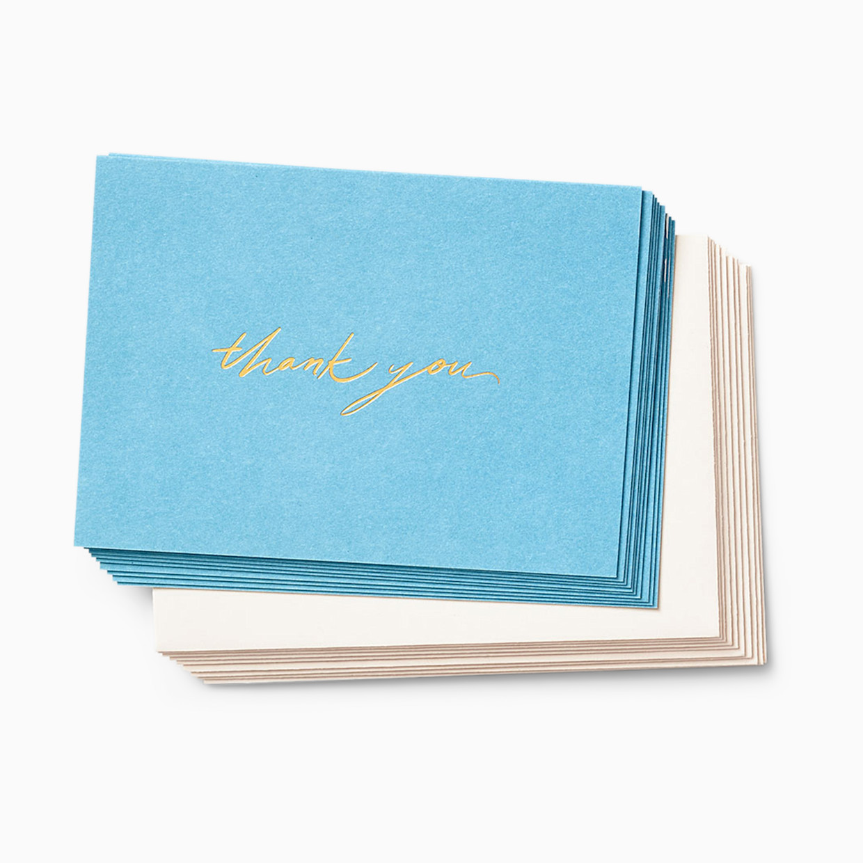 Paper Source Aqua Thank You Card Set (10).