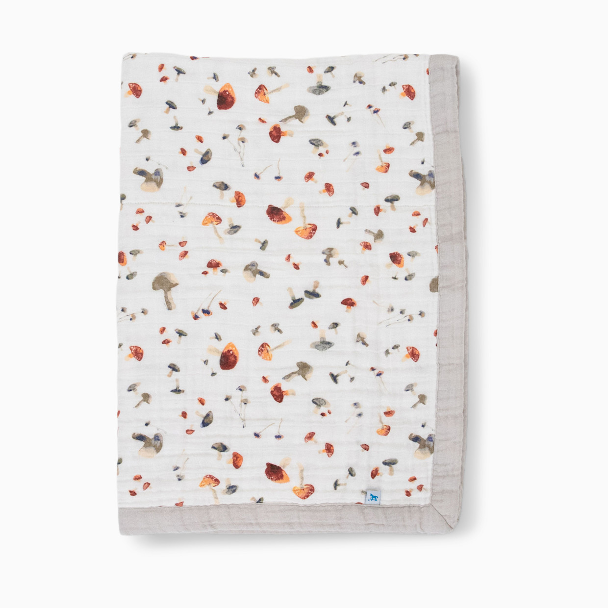 Little Unicorn Cotton Muslin Baby Receiving Quilt - Mushrooms.