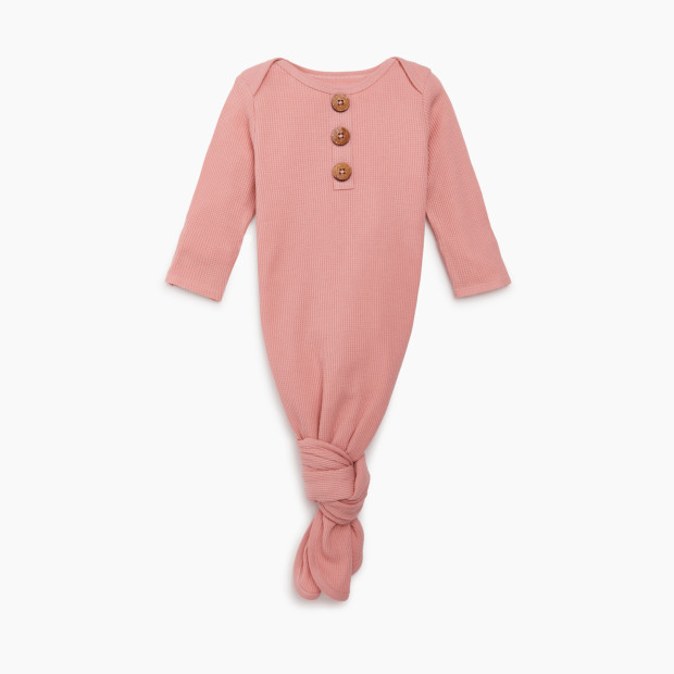 Tiny Kind Waffle Knotted Gown - Rose, 0-3 M.