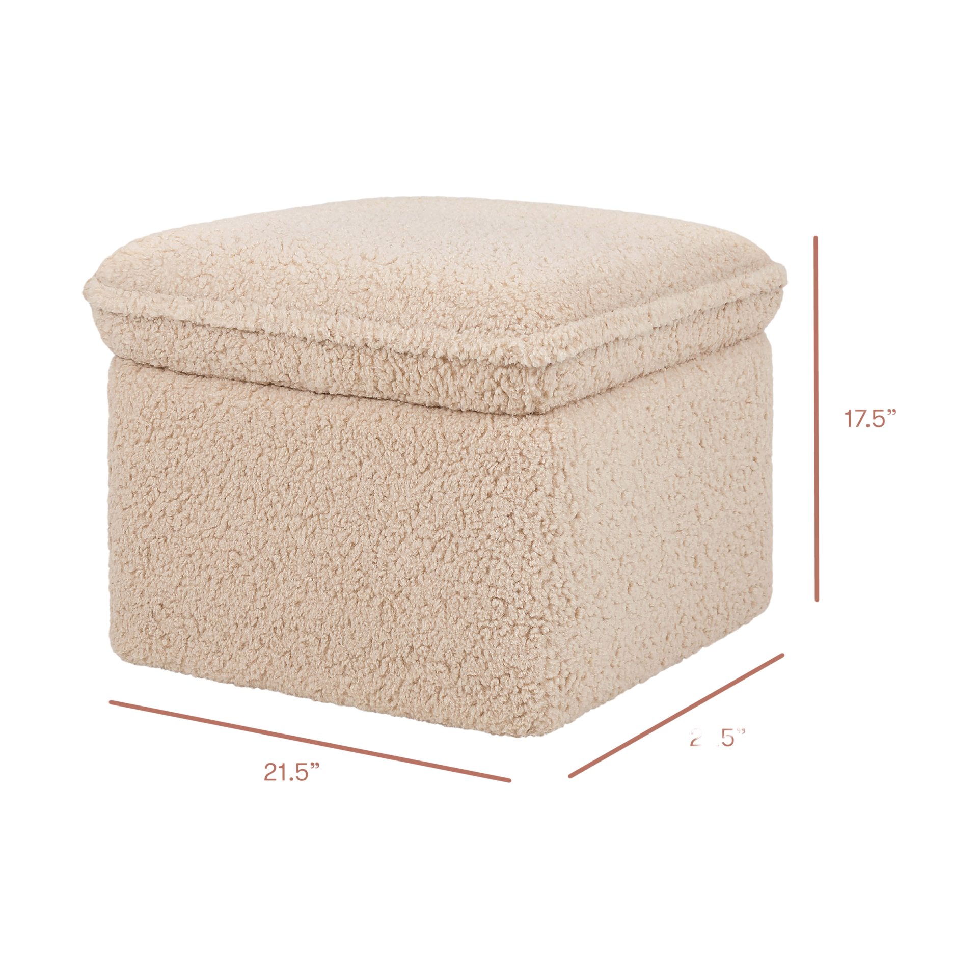 babyletto Cali Storage Ottoman - Chai Shearling.
