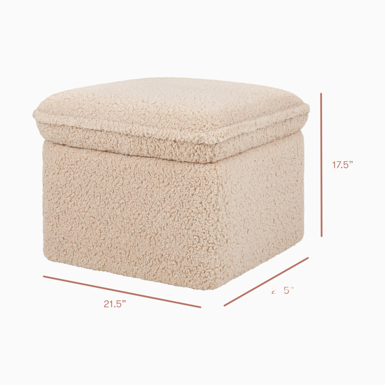babyletto Cali Storage Ottoman - Chai Shearling.