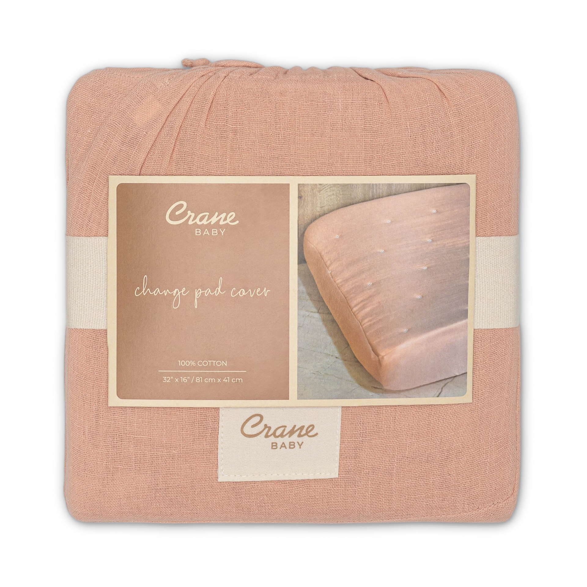 Crane Baby Cotton Quilted Change Pad Cover - Violet Daisy Tuck.